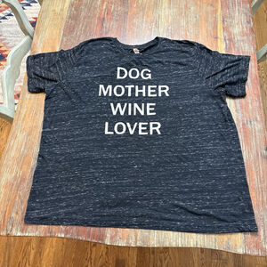 Bella Canvas Dog Mother Wine Lover Tee - Black White 2XL